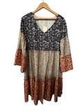 Patchwork Floral Dress Dresses
