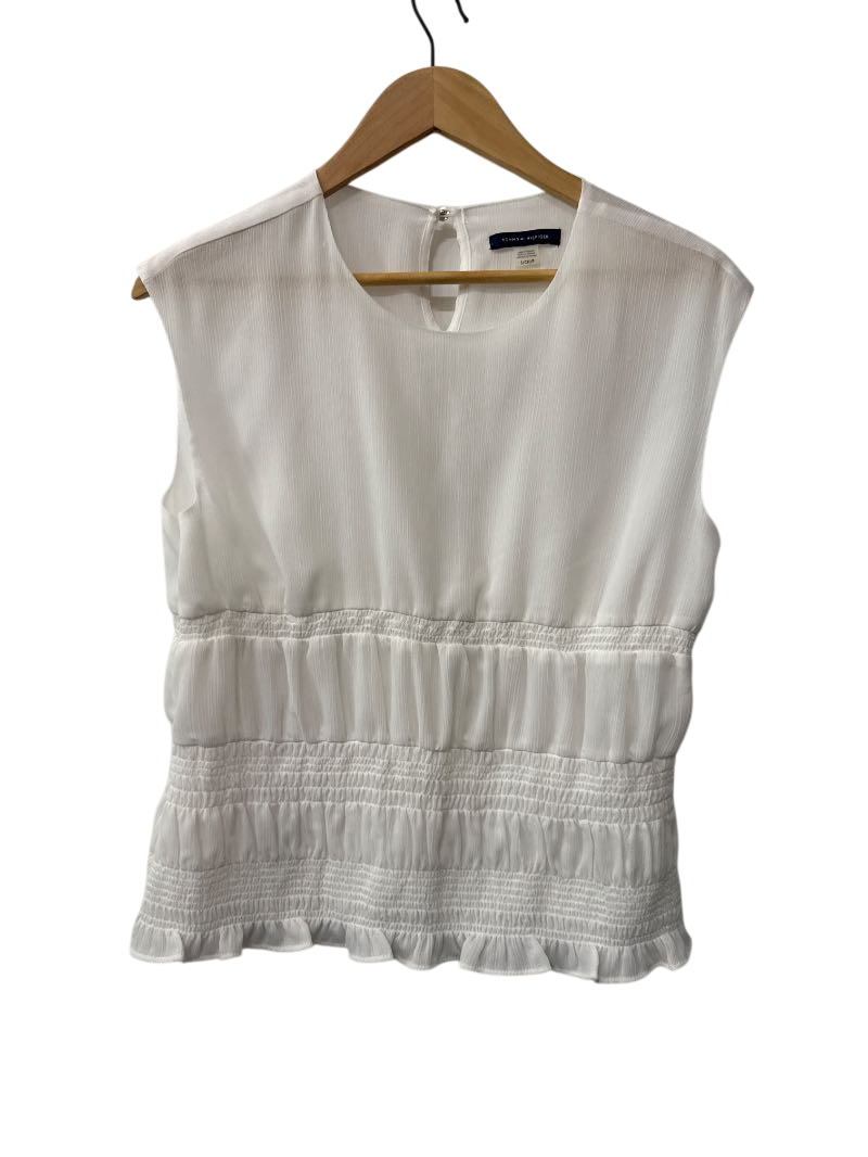 Tommy Hilfiger Smocked Peplum Short Sleeves