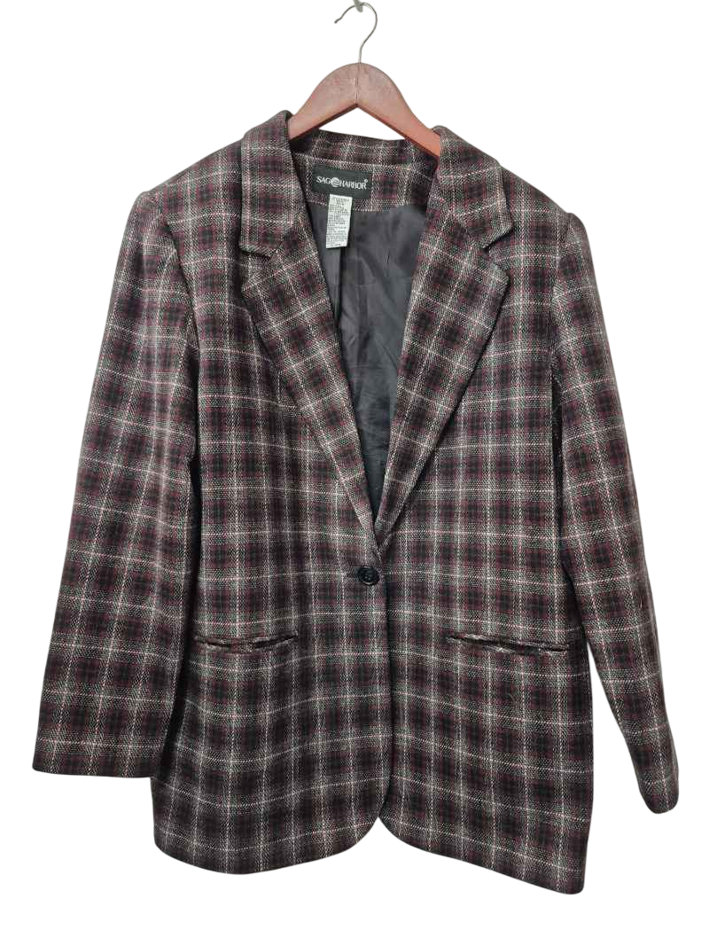 Sag Harbor Vintage Plaid Blazer Vintage
