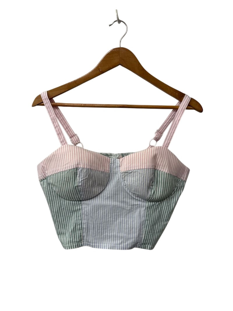 So Striped Bustier Tanks