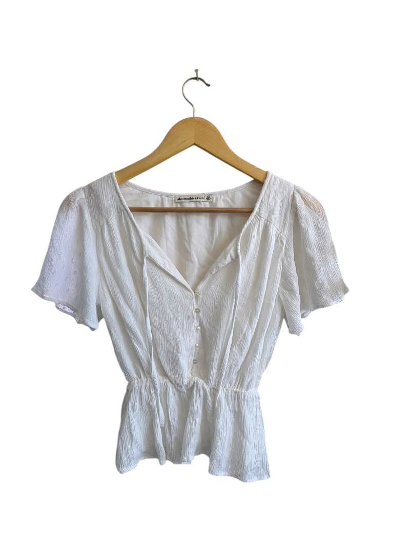 Aberceombie & Fitch Peplum Button-Up Short Sleeves