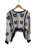 House of Harlow Crochet Fringe Long Sleeves