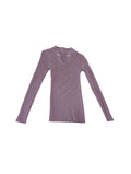 Ribbed Tie-Neck Long Sleeves