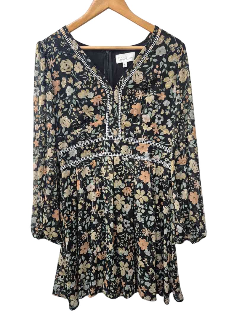 Sweet Lemon Floral V-Neck Dresses