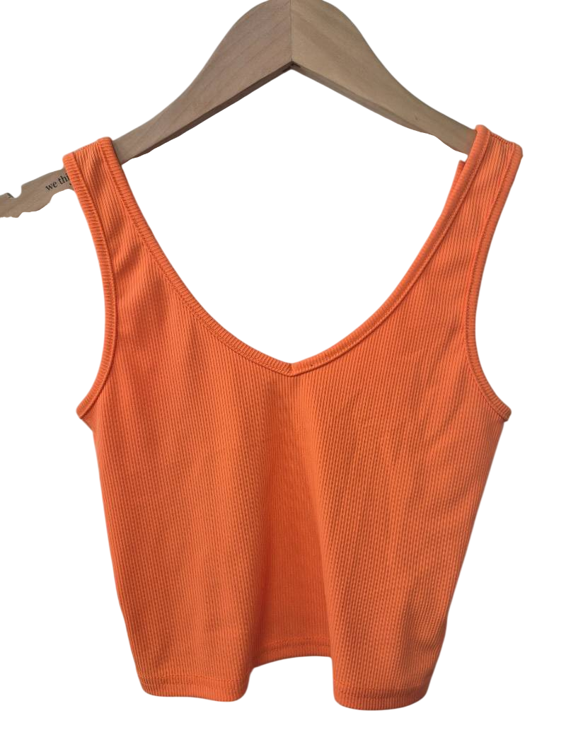 Ribbed V-Neck Tanks