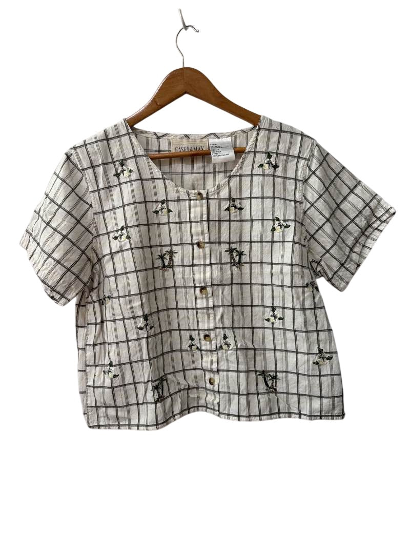 Casey & Max Checkered Blouse Vintage