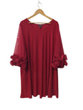 Nina Leonard  Floral Sleeve Long Sleeves