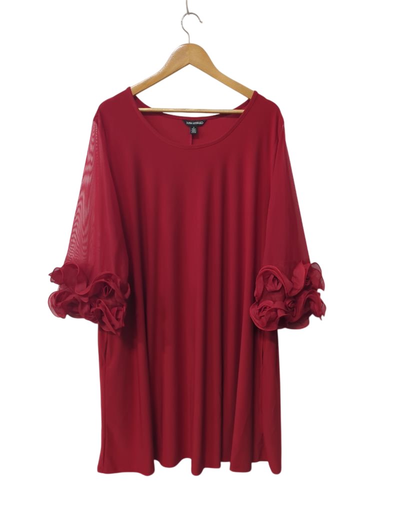 Nina Leonard  Floral Sleeve Long Sleeves