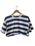Zara Striped Cropped Tee Short Sleeves