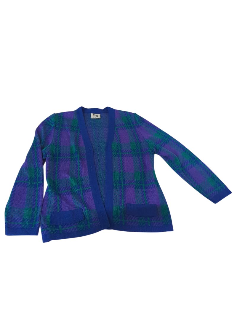 Mita Plaid Cardigan Sweaters