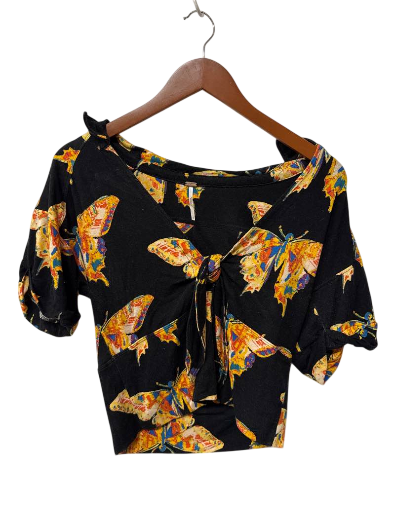 Free People Tie-Front Blouse Short Sleeves