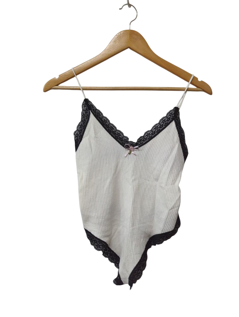Urban Outfitters Lace-Trim V-Neck Bodysuit