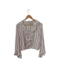 American Eagle Outfitters Ruffle V-Neck Long Sleeves
