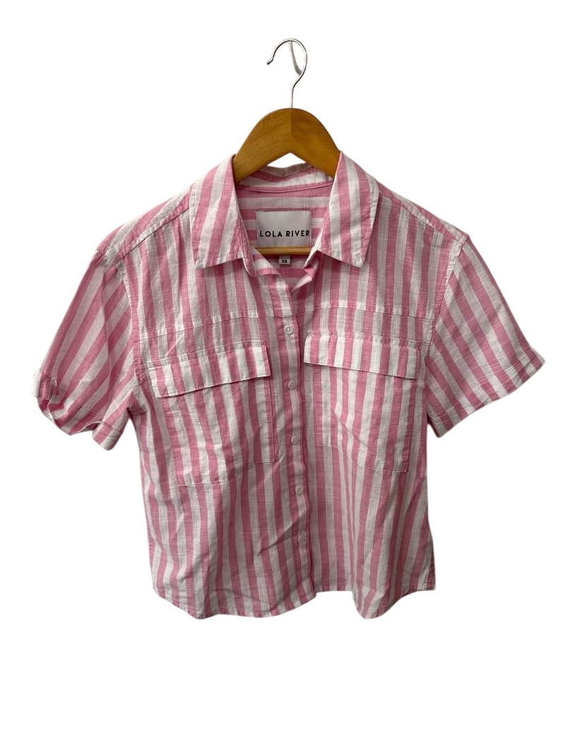 Lola River Button-Up Striped Short Sleeves