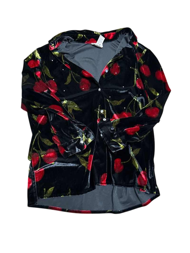 The Quacker Factory Button-Up Floral Long Sleeves