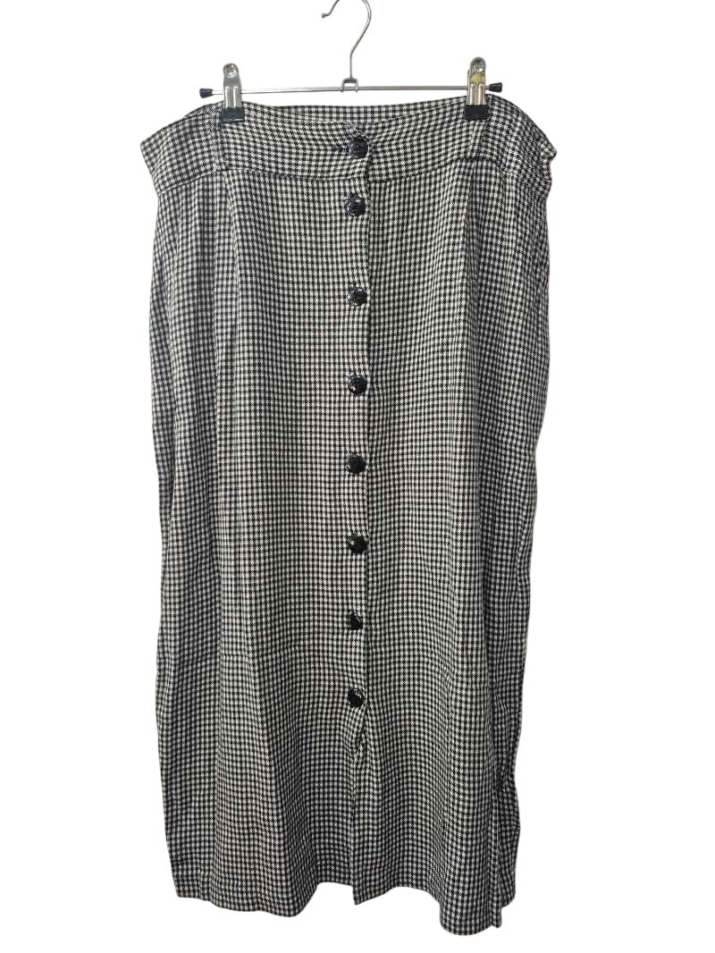Button-Front Midi Skirt