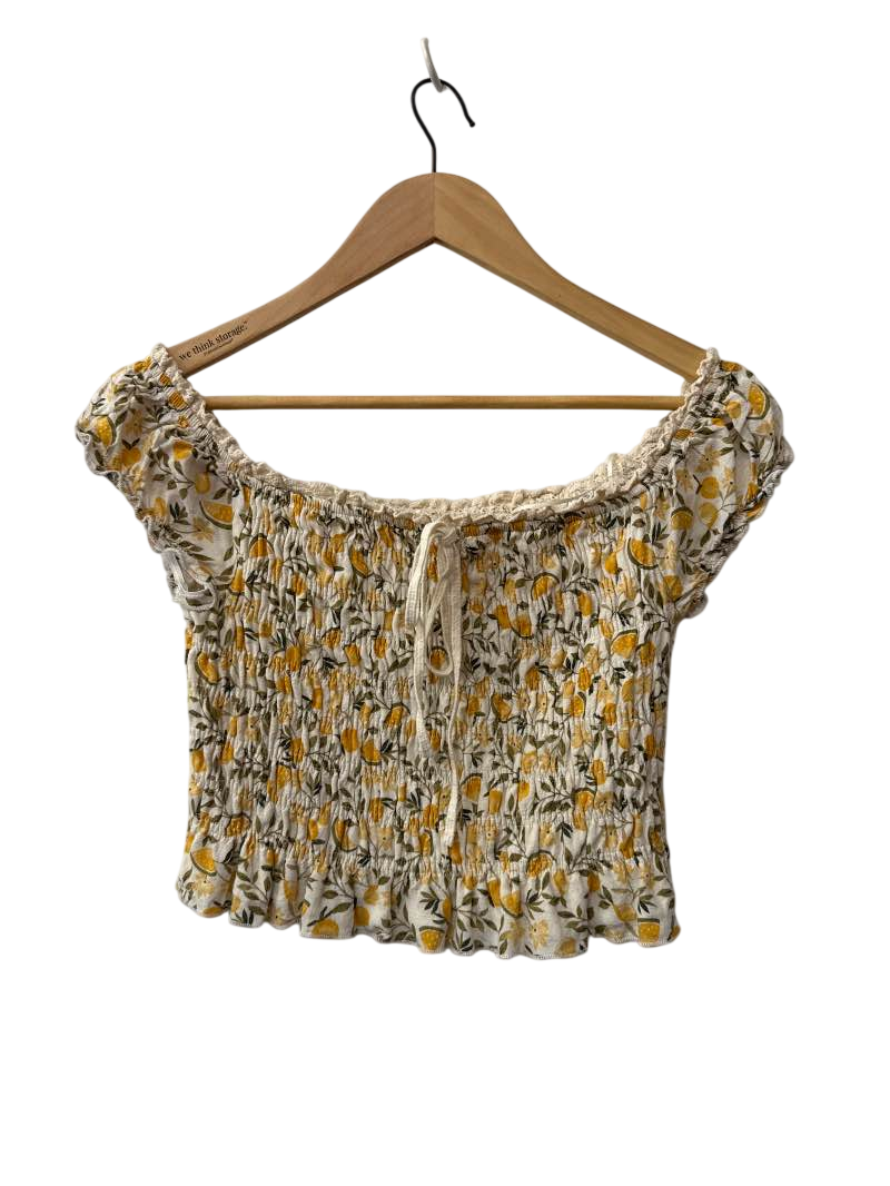 Kirious Smocked Crop Top Short Sleeves