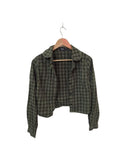 Thorn & Fable Plaid Cropped Long Sleeves