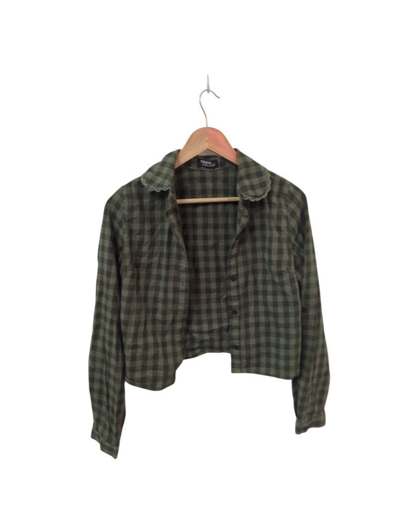 Thorn & Fable Plaid Cropped Long Sleeves