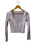 Hollister Scoop Neck Crop Long Sleeves