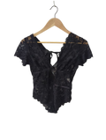 Lace Tie-Front Bodysuit