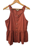 Listicle Button-Front Peplum Tanks