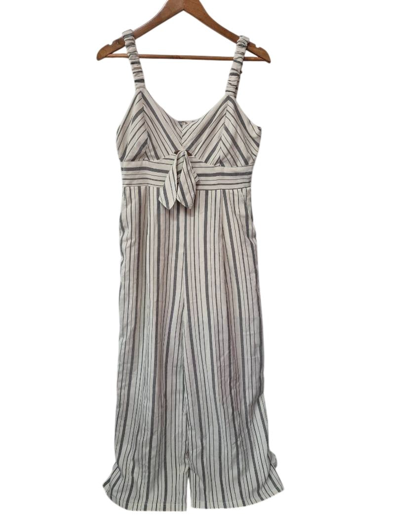 Hem & Thread Striped Tie-Front Dresses