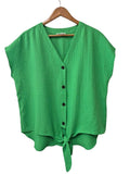 Calvin Klein V-Neck Tie-Front Short Sleeves