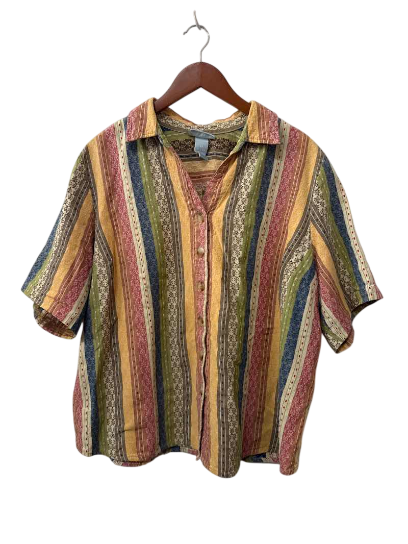 Liz & Me Striped Button-Up Blouse Vintage