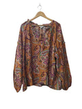Oddi Paisley Boho Blouse Long Sleeves