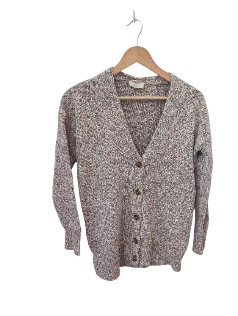 Loft Button-Front Cardigan Long Sleeves