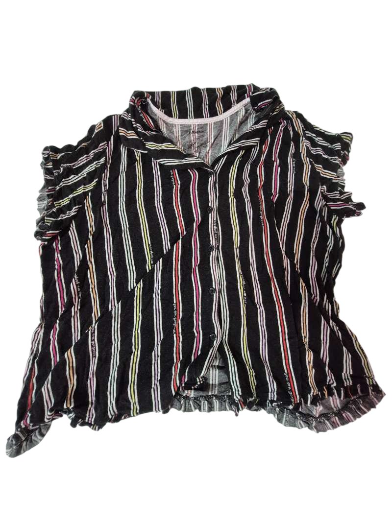 Joyspun Striped Blouse Short Sleeves