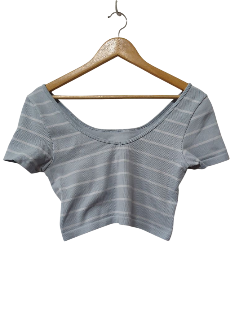 Striped Cropped Short Sleeves
