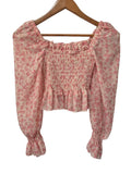 Smocked Floral Long Sleeves