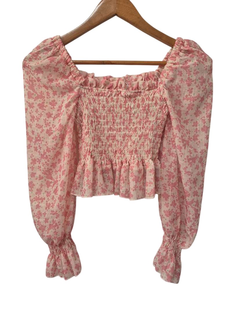 Smocked Floral Long Sleeves