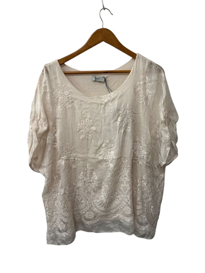 Angela moda Embroidered Blouse Short Sleeves