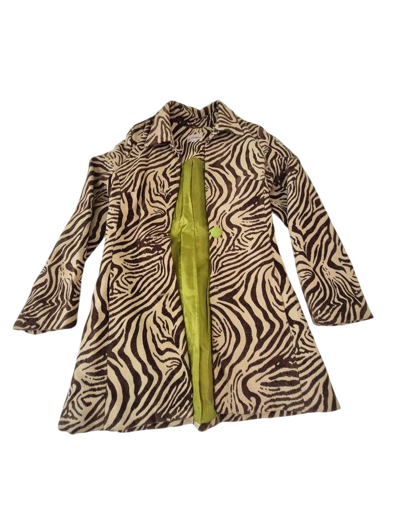 3 Sisters Zebra Print Coat Vintage
