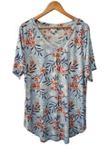 Lula Roe Floral V-Neck Short Sleeves