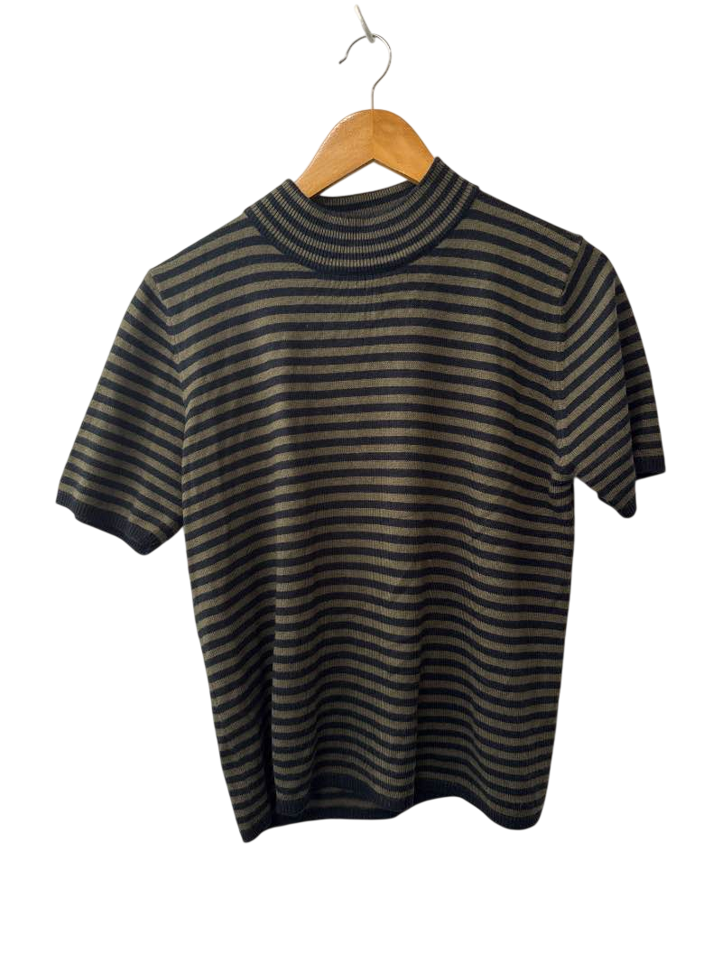 Sag Harbor Striped mock neck Vintage