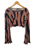Shein Cropped Flared Sleeve Long Sleeves