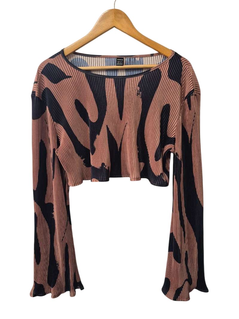 Shein Cropped Flared Sleeve Long Sleeves