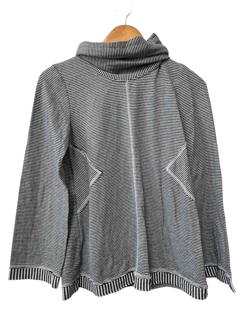 Maeve Striped Cowl Neck Long Sleeves
