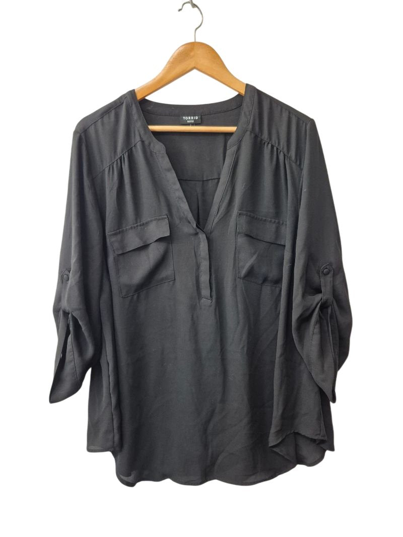 Torrid Roll-Tab Blouse Long Sleeves