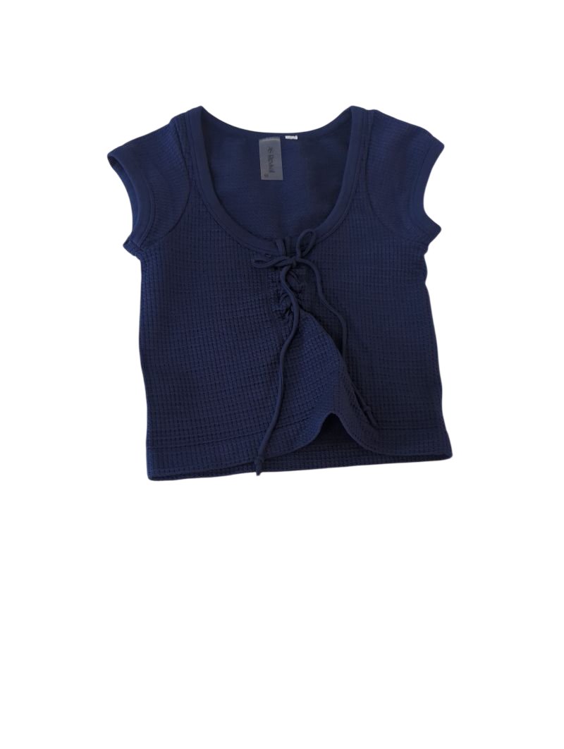 As Revival Tie Front Top Short Sleeves