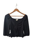 Urban Romantics Ruched Peplum Long Sleeves