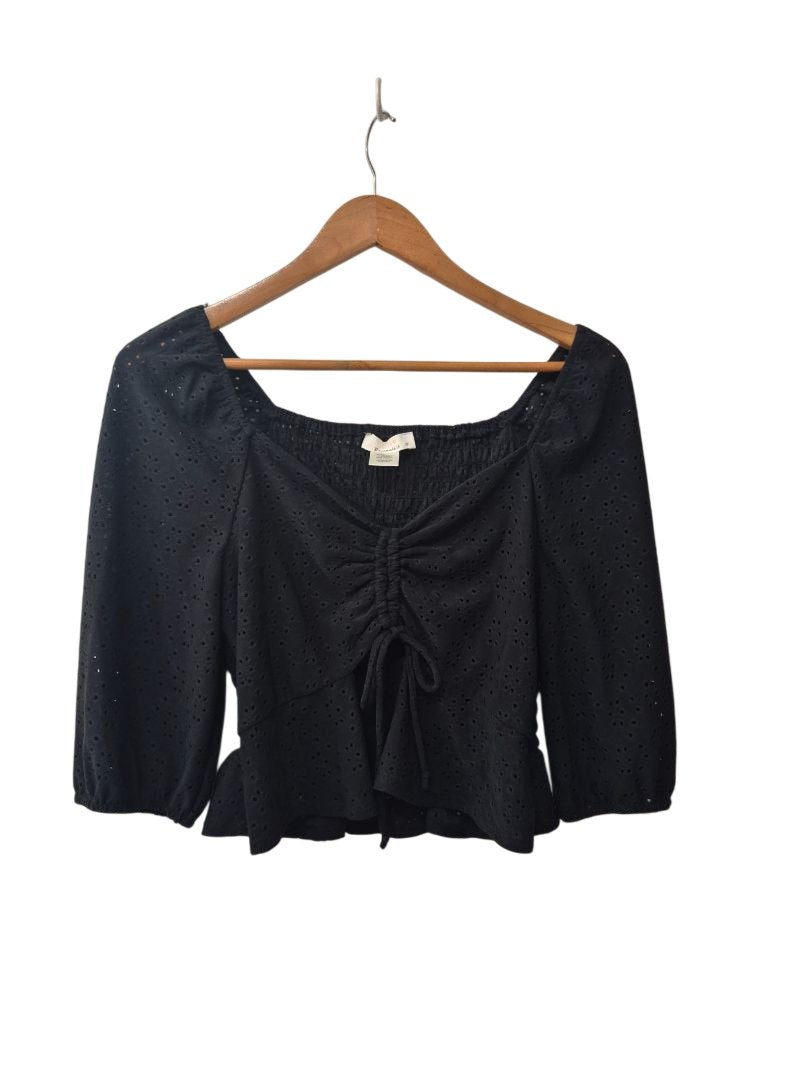 Urban Romantics Ruched Peplum Long Sleeves