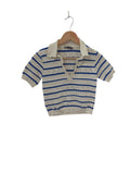 Zara Striped Knit Polo Short Sleeves
