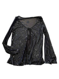 Studded V-Neck Long Sleeves