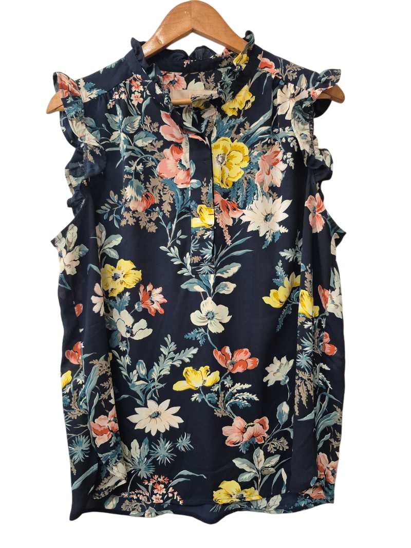Loft Floral Ruffle Top Tanks