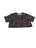 Romwe Cropped Patterned Short Sleeves